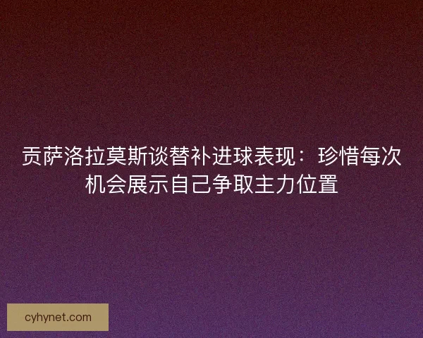 贡萨洛拉莫斯谈替补进球表现：珍惜每次机会展示自己争取主力位置